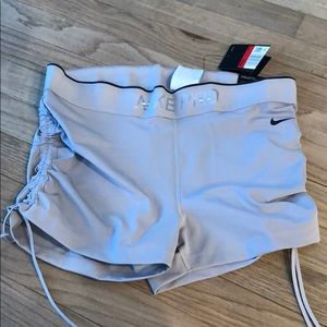 Nike Light Gray Athletic Side-Ruched Shorts